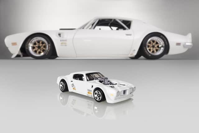 Riley Stair's 2020 winning Pontiac Trans Am and its Hot Wheels counterpart 