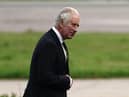 King Charles III at Aberdeen Airport as he travels to London with the Queen following the death of Queen Elizabeth II on Thursday. Picture date: Friday September 9, 2022.