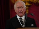 King Charles III during the Accession Council at St James's Palace, London, Credit PA 