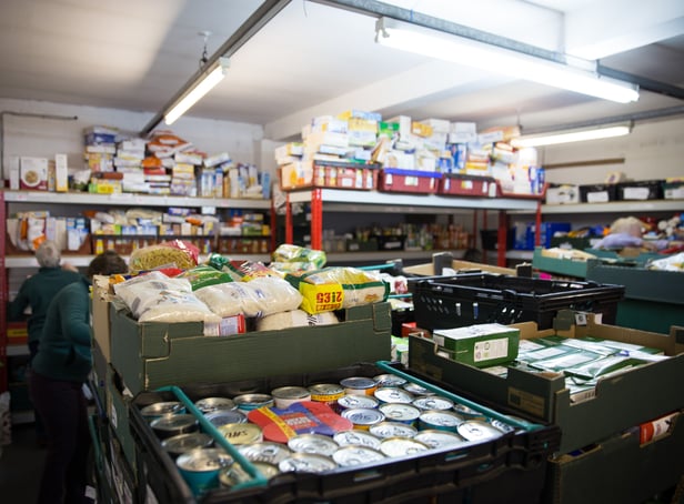 <p>Crates of food at a Trussell Trust food bank (Photo: Trussell Trust)</p>