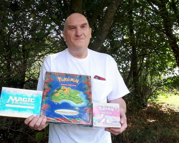Gordon White, 58, a dad who spent 16 years building up a collection of rare Pokemon cards for his kids who has been left stunned after it sold at auction for almost £200,000
