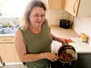 Alison Preest with food she has made for her YouTube channel ‘cooking on benefits’.  A savvy mum reveals the shopping and cooking hacks that enable her to cook meals for her family for as little - as 75p. 