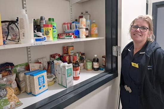 <p>Foodbank on Ward 10 at Walsall Manor Hospital with Claire Cooper, Senior Sister.</p>