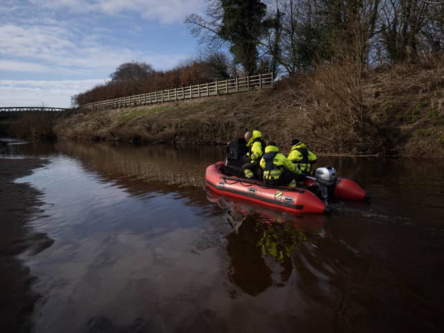 CGI Search teams search the River Wyre for Nicola Bulley. 