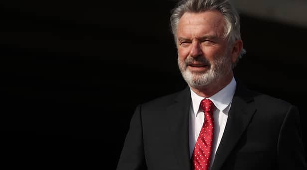 Sam Neill attends the state memorial service for the late former Australian prime minister Bob Hawke