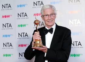 Paul O’Grady with the Special Recognition award “For The Love of Dogs” during the National Television Awards 2018 at the O2 Arena on January 23, 2018 in London, England.  (Photo by John Phillips/Getty Images)