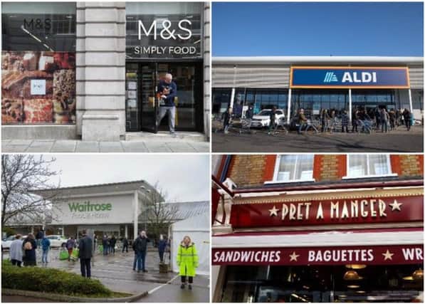 Aldi, Sainsbury's, Pret A Manger, and Marks & Spencer and Waitrose have pulled their chicken sandwiches and other products from the shelf over salmonella fears (Images from Getty)