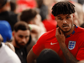 Tyrone Mings of England looks on following defeat in the UEFA Euro 2020 Championship Final between Italy and England at Wembley Stadium on July 11, 2021 in London, England. (Photo by John Sibley - Pool/Getty Images)