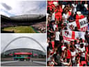 The Wimbledon finals will be contested in front of capacity crowds and 40,000 fans will be allowed in Wembley for its final Euro 2020 fixtures (Getty Images)