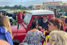Michael Eavis greeted Glastonbury guests from his Land Rover weeks after founder spotted in wheelchair  