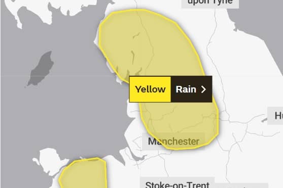 The Met Office has issued a yellow weather warning for heavy rain in the north west