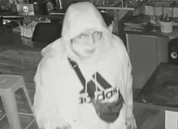 The masked man who broke in to Island Lounge, Wednesbury, caught on CCTV. Picture: Island Lounge
