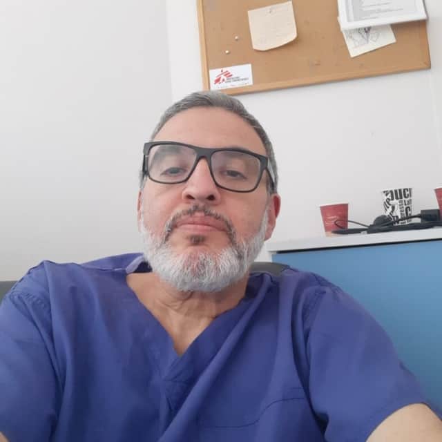Selfie Professor Ghassan Abu-Sittah took while in Gaza