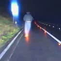 A scooter rider was caught over the drink-drive limit on a motorway hard shoulder Picture: Avon and Somerset police