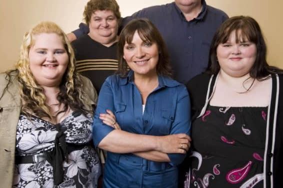 The Chawner Family from Great Harwood, with Lorraine Kelly. Audrey is back left.