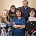 The Chawner Family from Great Harwood, with Lorraine Kelly. Audrey is back left.