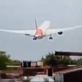 Harrowing footage of plane crash site emerges after Gatwick Airport-bound Air India flight tragedy. Here, a screengrab of the plane taking off.