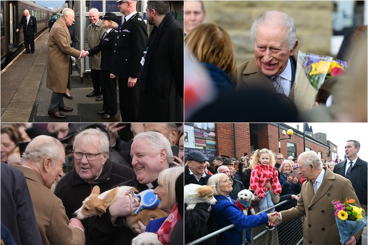 19 photos as King Charles III greets crowds in Clitheroe during Lancashire ...
