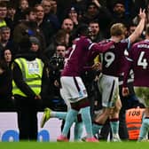Burnley's Dutch striker Zian Flemming celebrates.
