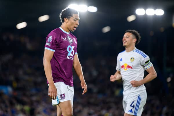 Bashir Humphreys looks disappointed as Ethan Ampadu celebrates the second Leeds United goal. Photo: Kelvin Lister-Stuttard