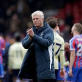 David Moyes applauds the fans after the game