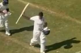 Dan Salpietro leaves the field after his sensational 178 at Enfield