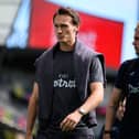 Hjalmar Ekdal arrives for Burnley v Bristol City at Turf Moor.  Photo: Kelvin Lister-Stuttard