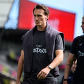 Hjalmar Ekdal arrives for Burnley v Bristol City at Turf Moor.  Photo: Kelvin Lister-Stuttard