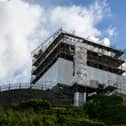 The scaffolding on Clitheroe Castle is being removed. Photo: Kelvin Lister-Stuttard