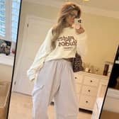 Mrs Hinch showed off her grey cargo joggers on Instagram - here's where you can buy them.