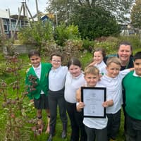 Springfield Community Primary School receives the Silver Green Tree Schools Award from the Woodland Trust