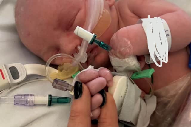 Arabella's family are hoping to reach out to other families after disovering two children with cancer and another baby born with birth defects from their hometown are being treated at the same hospital