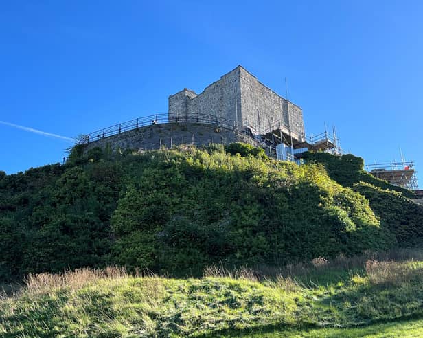 The scaffolding and protective cladding around the 800-year-old Clitheroe Castle keep is nearly down after a nine-month renovation scheme.