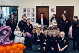 The team behind Furreal Cat Rescue in Burnley enjoying their first ever fundraising event.