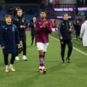 Josh Laurent thanks the Burnley fans after the 2-1 defeat to Wolves. Photo: Kelvin Lister-Stuttard