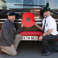 Burnley buses display giant poppies for Remembrance Day