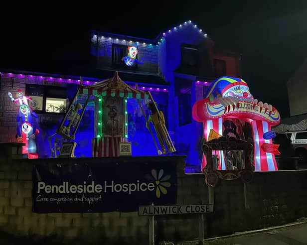 A Burnley home has been transformed into an 'evil circus' for Hallowe'en