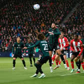 Armando Broja in action before being taken off with an injury during Burnley's game with Lincoln City.