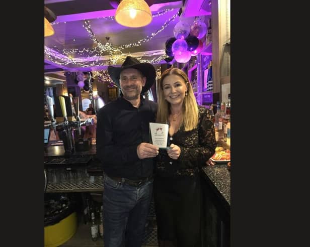 Corkhouse wine bar owner Dave Beardsworth with his wife Maria at the venue's 10th anniversary party