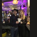 Corkhouse wine bar owner Dave Beardsworth with his wife Maria at the venue's 10th anniversary party
