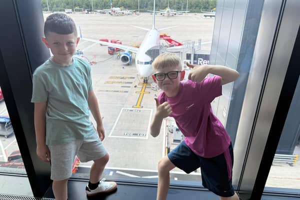 Inseparable: That's Lukas Hoyle (right) and his best friend Jaxon Plaister