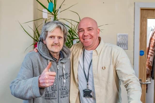 Nick Alderson (right) with Anthony 'Scouse' Fallon, an 'absolute legend' who inspired the idea.