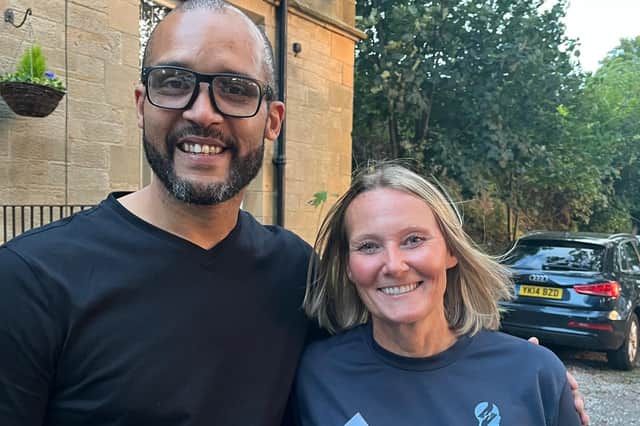 Beck pictured with former Claret Clarke Carlisle, who is now the chairman of MIND, at the official opening of the Strength in Struggles hub in September.
