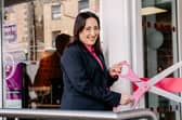 Branch manager Donna Grundy officially opens Marsden's new Colne branch
