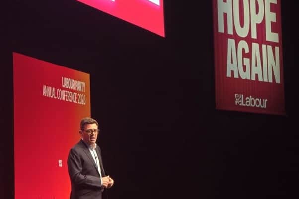 Prime Minister Andy Burnham speaking at the Labour Party Annual Conference 2026 in Liverpool