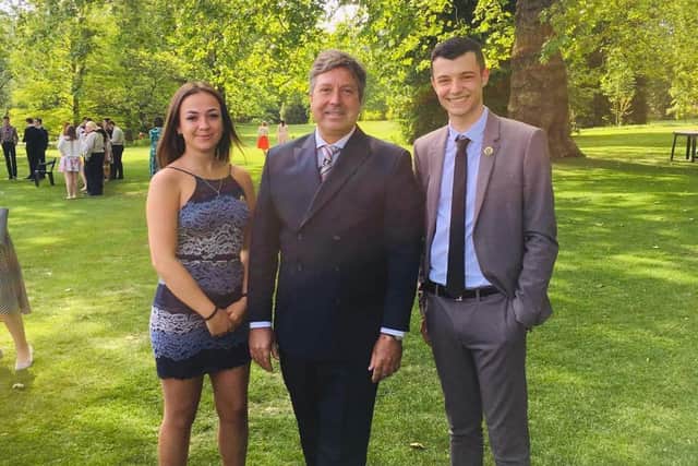 Amy Stokes and Conor Miller with John Torode