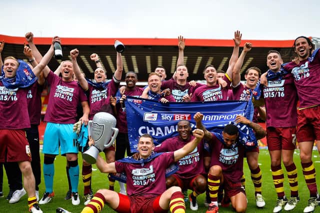 Burnley celebrate winning the Championship title in 2016