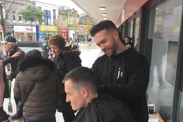 Jamie at work in Burnley town centre helping the homeless and vulnerable.