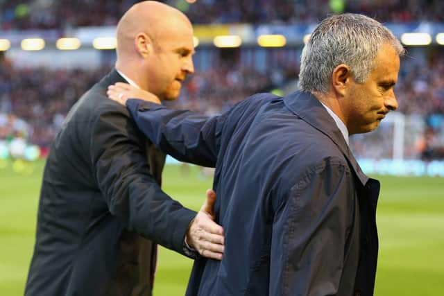 Burnley boss Sean Dyche with Jose Mourinho
