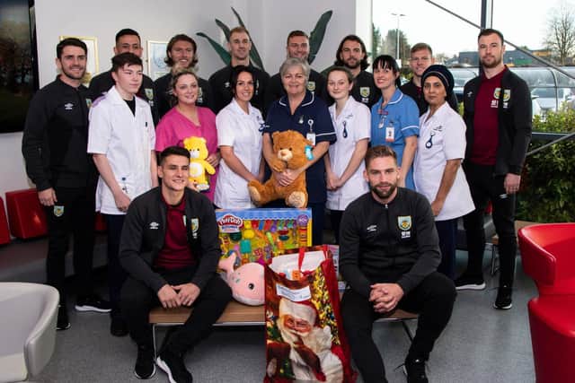 Burnley FC players visited Blackburn Royal Hospital and Burnley Generals Child and Adolescent service to spread some festive cheer. Photo: Kelvin Stuttard